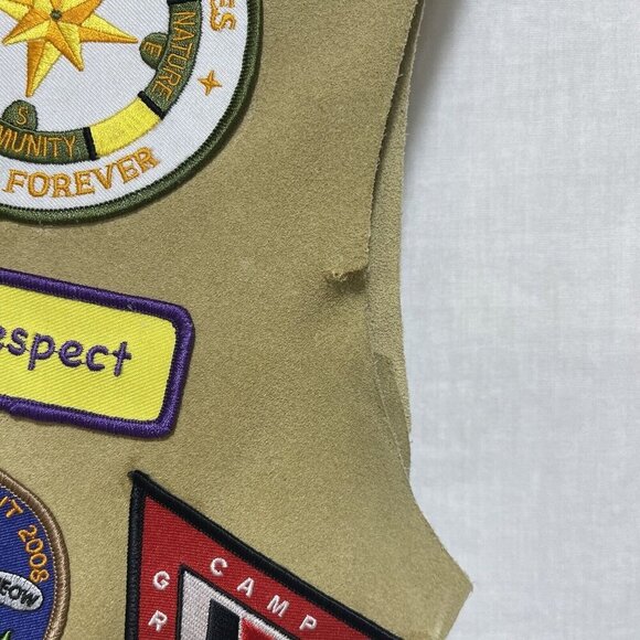 YMCA Indian Guides Adult Leather Vest Patches 2008-2012 Patches Badges Suede - Picture 7 of 7
